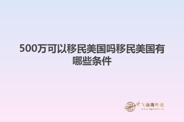 500万可以移民美国吗移民美国有哪些条件