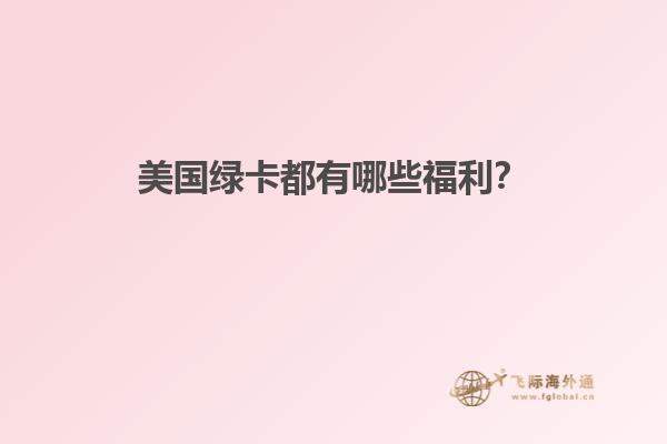 美国绿卡都有哪些福利？