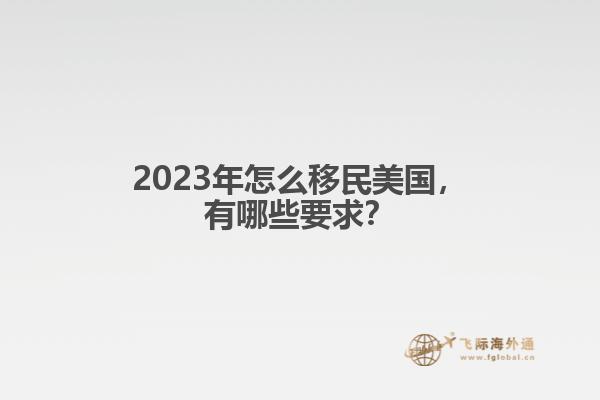 2023年怎么移民美国，有哪些要求？