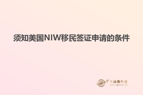 须知美国NIW移民签证申请的条件