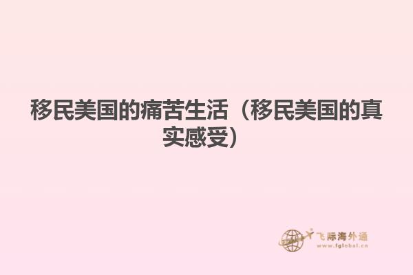 移民美国的痛苦生活（移民美国的真实感受）