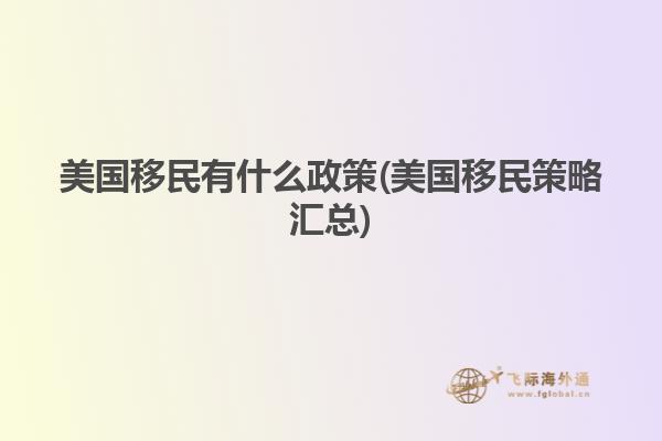 美国移民有什么政策(美国移民策略汇总)