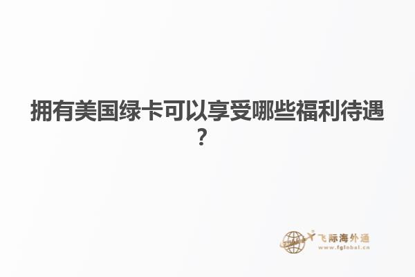 拥有美国绿卡可以享受哪些福利待遇？