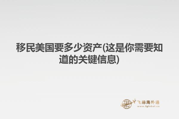 移民美国要多少资产(这是你需要知道的关键信息)
