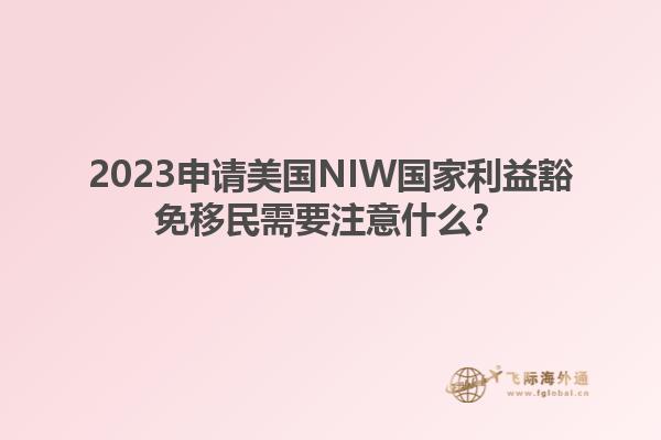 2023申请美国NIW国家利益豁免移民需要注意什么？
