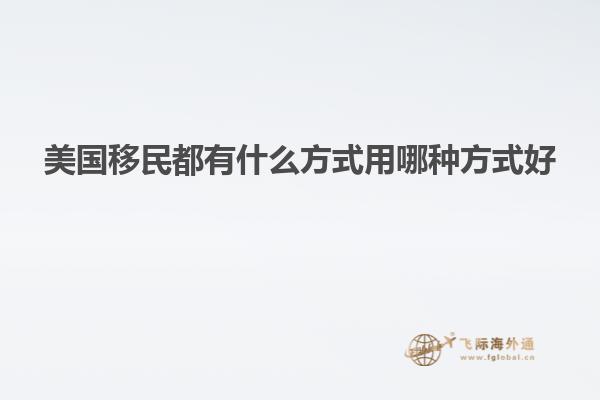 美国移民都有什么方式用哪种方式好
