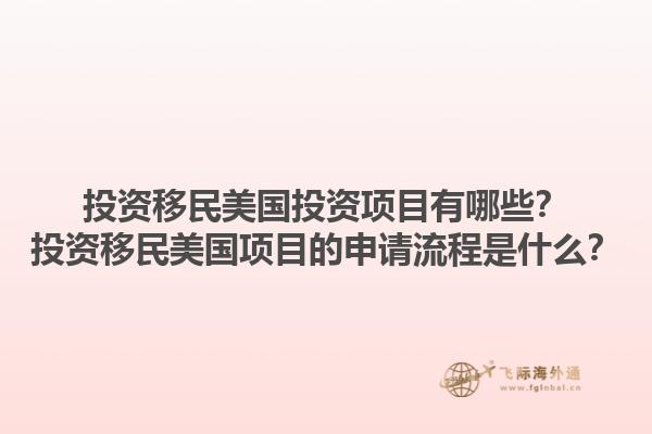 投资移民美国投资项目有哪些？投资移民美国项目的申请流程是什么？1.jpg