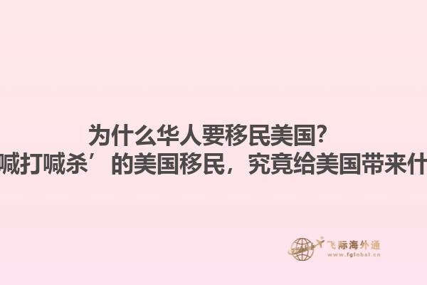 为什么华人要移民美国？‘喊打喊杀’的美国移民，究竟给美国带来什么1.jpg