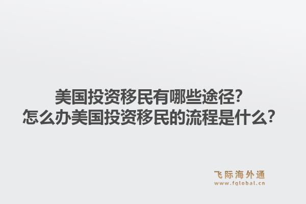 美国投资移民有哪些途径？怎么办美国投资移民的流程是什么？1.jpg