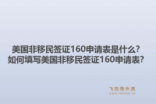 美国非移民签证160申请表是什么？如何填写美国非移民签证160申请表？1.jpg