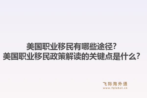 美国职业移民有哪些途径？美国职业移民政策解读的关键点是什么？1.jpg