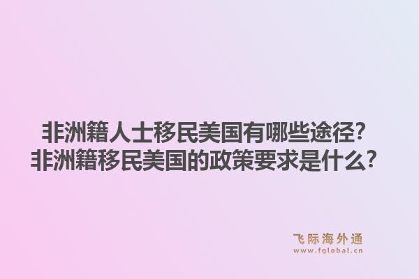 非洲籍人士移民美国有哪些途径？非洲籍移民美国的政策要求是什么？1.jpg