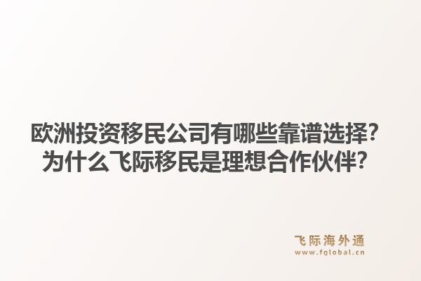 欧洲投资移民公司有哪些靠谱选择？为什么飞际移民是理想合作伙伴？1.jpg