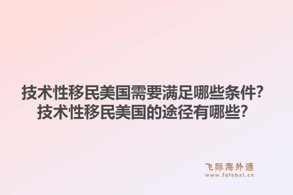 技术性移民美国需要满足哪些条件？技术性移民美国的途径有哪些？1.jpg