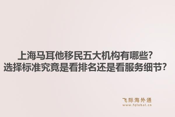 上海马耳他移民五大机构有哪些？选择标准究竟是看排名还是看服务细节？