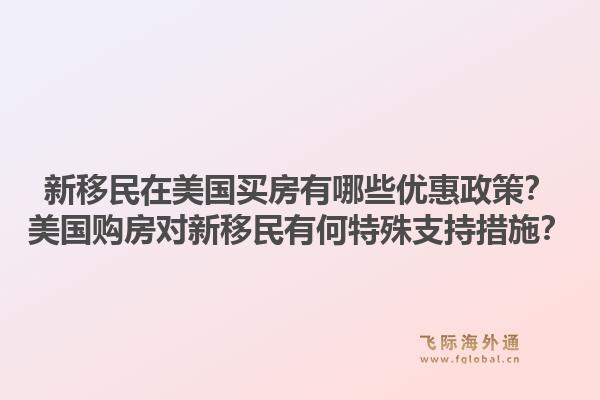 新移民在美国买房有哪些优惠政策？美国购房对新移民有何特殊支持措施？1.jpg
