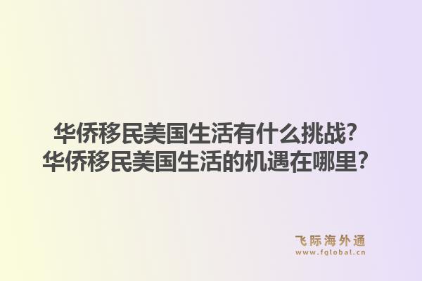 华侨移民美国生活有什么挑战？华侨移民美国生活的机遇在哪里？1.jpg