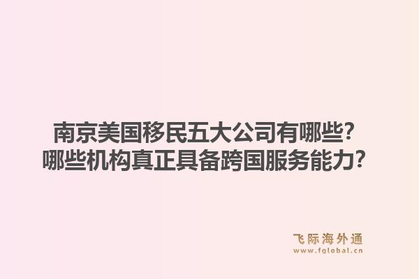 南京美国移民五大公司有哪些？哪些机构真正具备跨国服务能力？