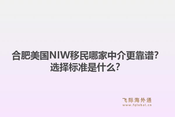 合肥美国NIW移民哪家中介更靠谱？选择标准是什么？