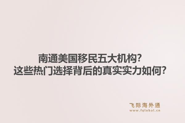 南通美国移民五大机构？这些热门选择背后的真实实力如何？