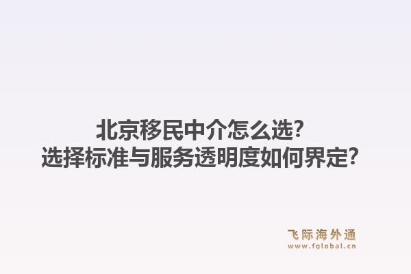 北京移民中介怎么选？选择标准与服务透明度如何界定？
