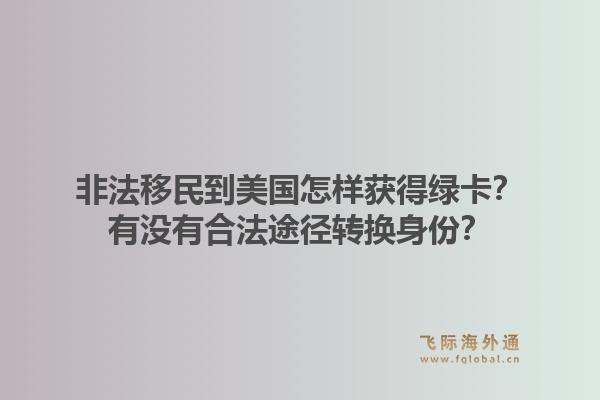 非法移民到美国怎样获得绿卡？有没有合法途径转换身份？1.jpg