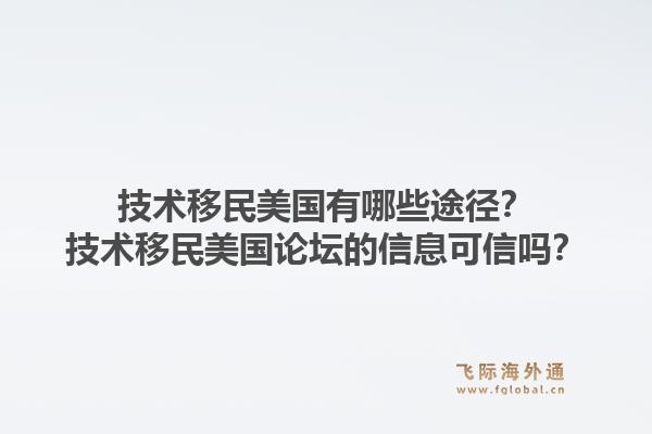 技术移民美国有哪些途径？技术移民美国论坛的信息可信吗？1.jpg