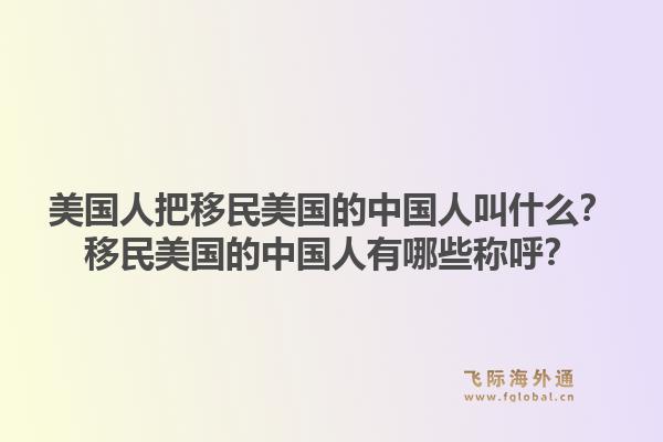 美国人把移民美国的中国人叫什么？移民美国的中国人有哪些称呼？1.jpg