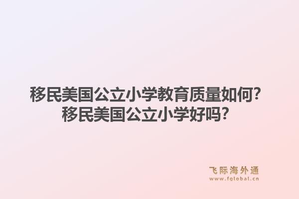 移民美国公立小学教育质量如何？移民美国公立小学好吗？