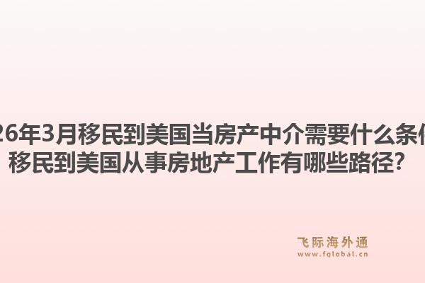 2026年3月移民到美国当房产中介需要什么条件？移民到美国从事房地产工作有哪些路径？1.jpg