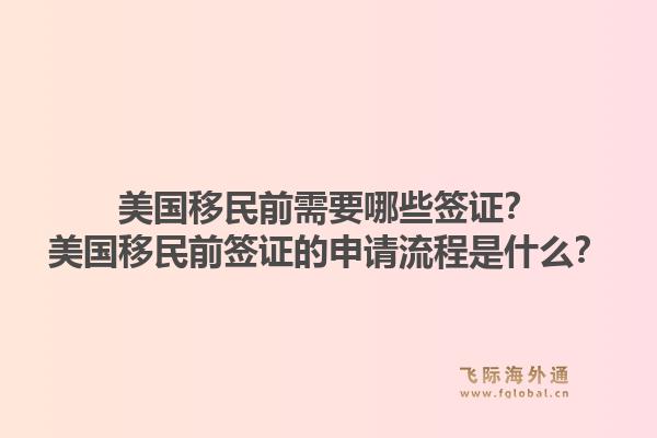 美国移民前需要哪些签证？美国移民前签证的申请流程是什么？