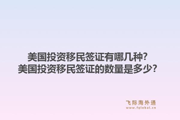 美国投资移民签证有哪几种？美国投资移民签证的数量是多少？1.jpg