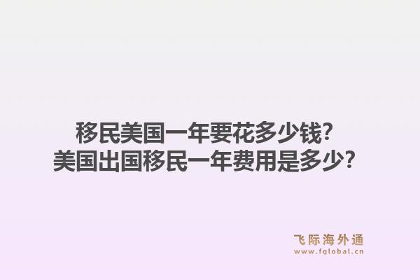 移民美国一年要花多少钱？美国出国移民一年费用是多少？1.jpg
