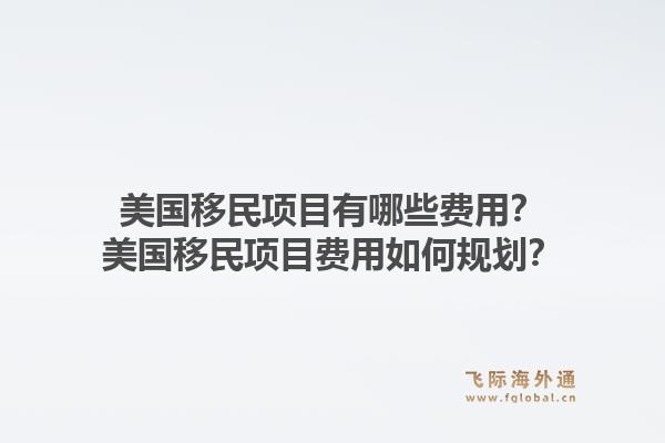 美国移民项目有哪些费用？美国移民项目费用如何规划？1.jpg