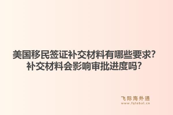 美国移民签证补交材料有哪些要求？补交材料会影响审批进度吗？1.jpg